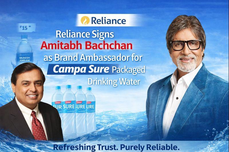 Reliance Signs Amitabh Bachchan as Brand Ambassador for Campa Sure Packaged Drinking Water