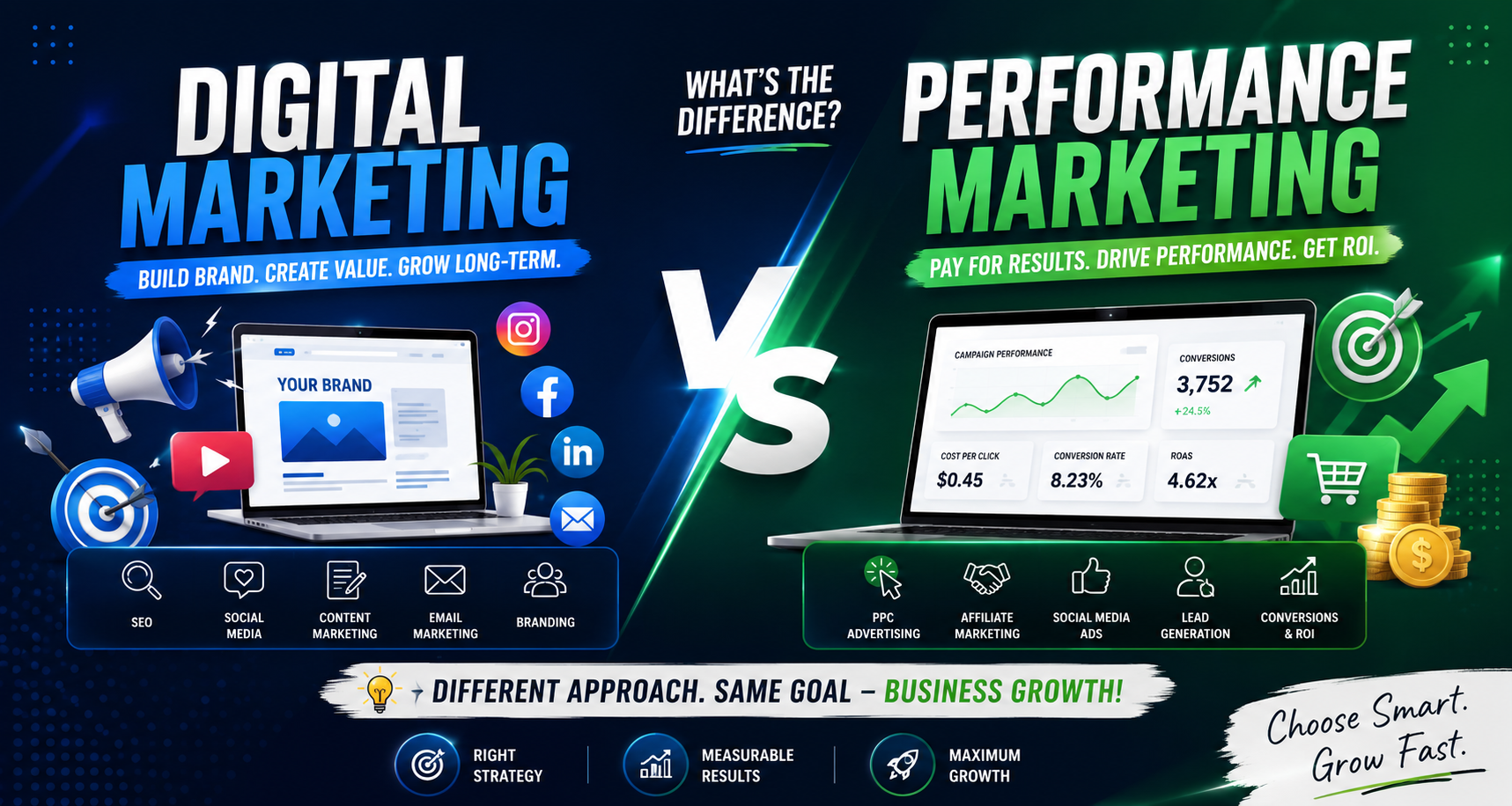 Digital Marketing vs Performance Marketing: Complete Guide for Businesses in 2026
